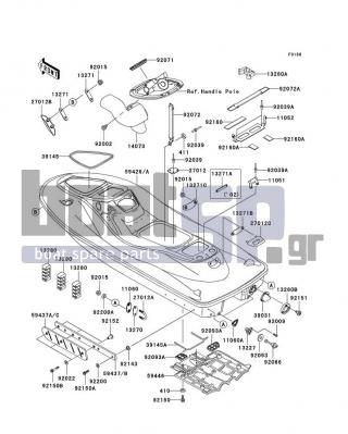 KAWASAKI - 1200 STX-R 2003 - Frame - Hull - 13280-3705 - HOLDER,FUEL FILTER