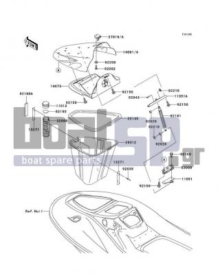 KAWASAKI - 1200 STX-R 2003 - Frame - Hull Front Fittings