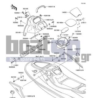 KAWASAKI - 1200 STX-R 2003 - Frame - Hull Middle Fittings - 13107-3769 - SHAFT