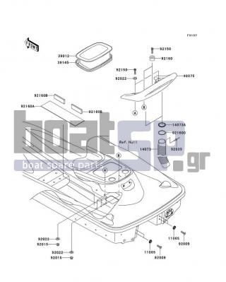 KAWASAKI - 1200 STX-R 2003 - Frame - Hull Rear Fittings