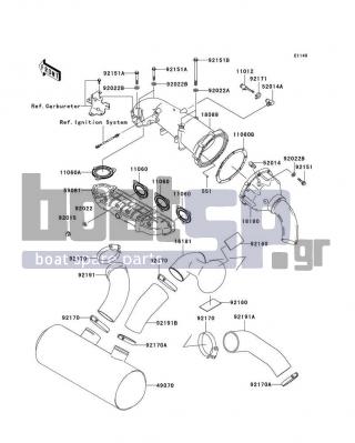 KAWASAKI - 1200 STX-R 2003 - Exhaust - Muffler(s) - 92151-3730 - BOLT,8X60