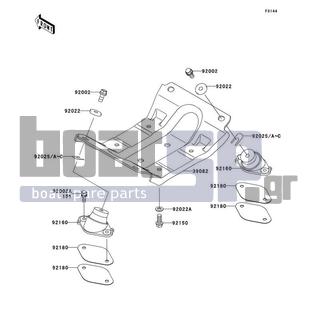 KAWASAKI - 800 SX-R 2003 - Engine/Transmission - Engine Mount - 92002-3770 - BOLT,10X25