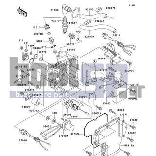 KAWASAKI - 800 SX-R 2003 - Frame - Ignition System(A1) - 92150-3763 - BOLT,6X85