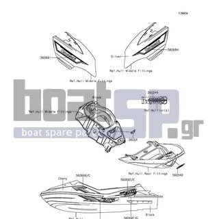 KAWASAKI - JET SKIΒ® ULTRAΒ® 310X 2015 - Body Parts - Decals(LFF)