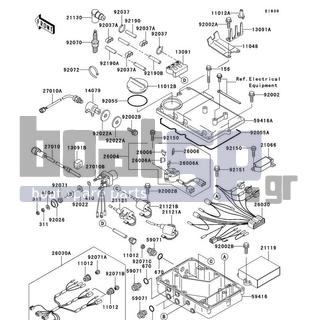 KAWASAKI - 900 STX 2003 - Frame - Ignition System - 92070-1157 - PLUG-SPARK,BR9ES(NGK),SOLID