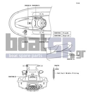 KAWASAKI - 900 STX 2003 - Frame - Labels - 56030-3816 - LABEL,REVERSE