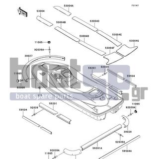 KAWASAKI - 900 STX 2003 - Body Parts - Pads - 53004-3854 - MAT,DECK,MIDDLE,LH