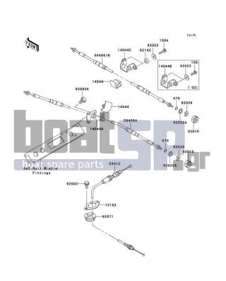 KAWASAKI - STX-12F 2003 - Frame - Cables - 14044-3731 - HOLDER-CABLE,STEERING