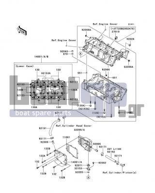 KAWASAKI - STX-12F 2003 - Engine/Transmission - Crankcase - 92171-3710 - CLAMP,TUBE