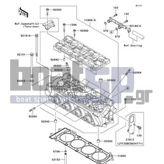 KAWASAKI - STX-12F 2003 - Engine/Transmission - Cylinder Head - 92151-1513 - BOLT,11X168