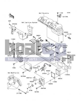 KAWASAKI - STX-12F 2003 - Engine/Transmission - Fuel Injection(JT1200-B1) - 11053-3753 - BRACKET,SWITCH