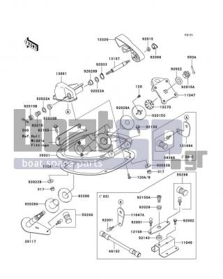 KAWASAKI - STX-12F 2003 - Body Parts - Handle Pole