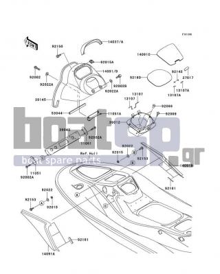 KAWASAKI - STX-12F 2003 - Frame - Hull Middle Fittings