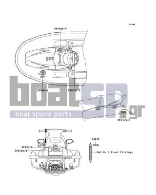 KAWASAKI - STX-12F 2003 - Frame - Labels - 56070-3876 - LABEL-WARNING,DAMPER