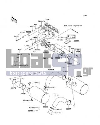 KAWASAKI - STX-12F 2003 - Exhaust - Muffler(s) - 92191-3985 - TUBE,FR