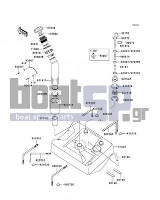 KAWASAKI - ULTRA 130 2003 - Body Parts - Fuel Tank - 92072-3871 - BAND,L=99