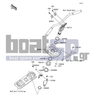 KAWASAKI - ULTRA 130 2003 - Body Parts - Handle Pole - 156R0625 - BOLT-WP,6X25