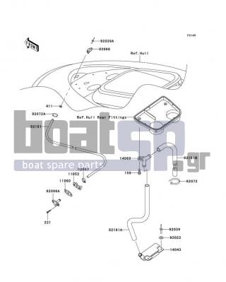 KAWASAKI - ULTRA 150 2003 - Body Parts - Bilge System - 92072-1239 - BAND,L=188