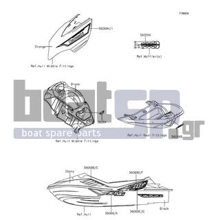 KAWASAKI - JET SKIΒ® ULTRAΒ® 310X SE 2015 - Body Parts - Decals(PFF)