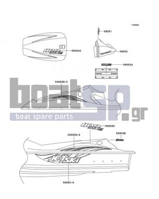 KAWASAKI - 1100 STX D.I. 2002 - Body Parts - Decals(JT1100-F2)