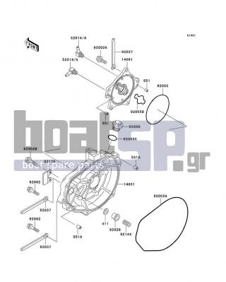 KAWASAKI - 1100 STX D.I. 2002 - Engine/Transmission - Engine Cover(s) - 14031-3727 - COVER-GENERATOR