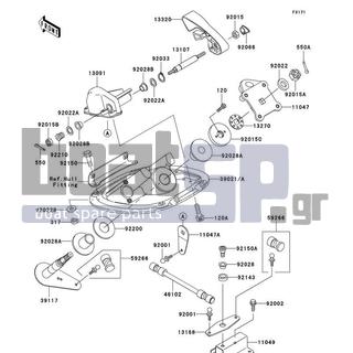 KAWASAKI - 1100 STX D.I. 2002 - Body Parts - Handle Pole - 13091-3809 - HOLDER