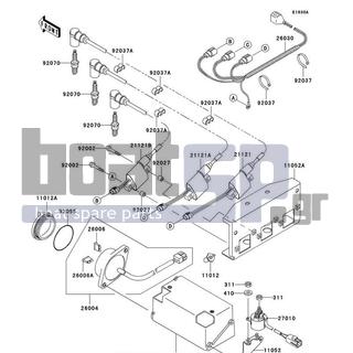 KAWASAKI - 1100 STX D.I. 2002 - Frame - Ignition System(JT1100-F2) - 92055-1292 - RING-O