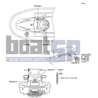 KAWASAKI - 1100 STX D.I. 2002 - Frame - Labels