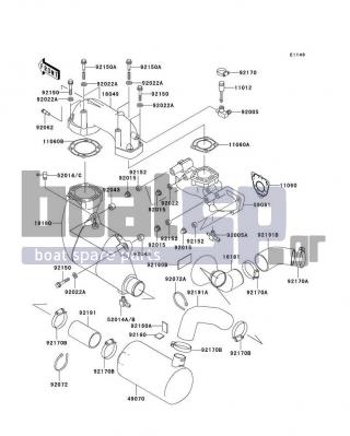 KAWASAKI - 1100 STX D.I. 2002 - Exhaust - Muffler(s) - 18180-3730 - BODY-MUFFLER