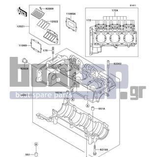 KAWASAKI - 1100 ZXI 2002 - Engine/Transmission - Crankcase