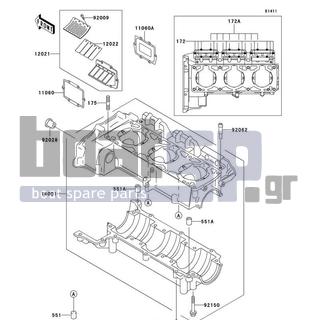 KAWASAKI - 1100 ZXI 2002 - Κινητήρας/Κιβώτιο Ταχυτήτων - Crankcase