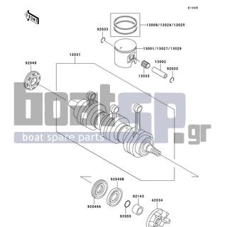 KAWASAKI - 1100 ZXI 2002 - Engine/Transmission - Crankshaft/Piston(s) - 92049-3713 - SEAL-OIL,FWJ7307210ZS