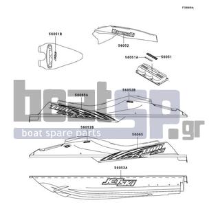 KAWASAKI - 1100 ZXI 2002 - Body Parts - Decals(JH1100-A7) - 56052-3773 - MARK,DECK,KATS