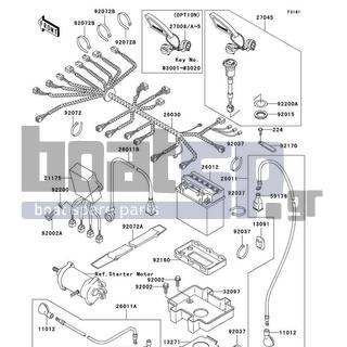 KAWASAKI - 1100 ZXI 2002 - Electrical - Electrical Equipment - 92072-3808 - BAND,L=368.3