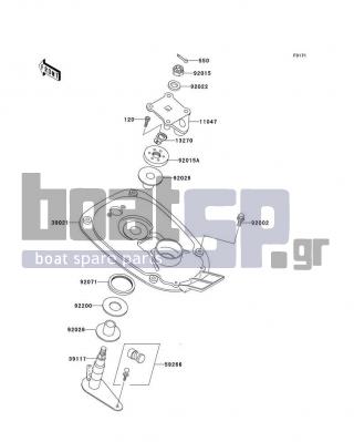 KAWASAKI - 1100 ZXI 2002 - Body Parts - Handle Pole - 11047-3759 - BRACKET,HANDLE HOLDER