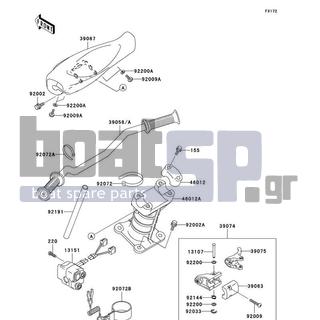 KAWASAKI - 1100 ZXI 2002 - Body Parts - Handlebar - 39087-3726-MA - PAD-HANDLE,BLACK