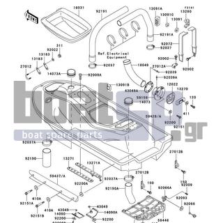 KAWASAKI - 1100 ZXI 2002 - Frame - Hull - 13091-3764 - HOLDER,BAND