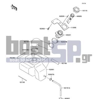 KAWASAKI - 1100 ZXI 2002 - Εξωτερικά Μέρη - Oil Tank - 16115-3720 - CAP-OIL FILLER