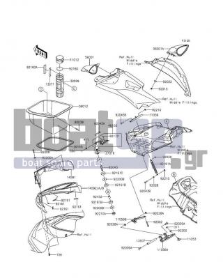 KAWASAKI - JET SKIΒ® ULTRAΒ® 310X SE 2015 - Frame - Hull Front Fittings