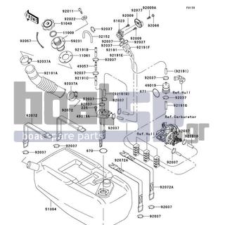 KAWASAKI - 1200 STX-R 2002 - Body Parts - Fuel Tank - 92037-1173 - CLAMP