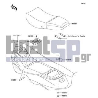 KAWASAKI - 1200 STX-R 2002 - Body Parts - Seat - 53001-3753-PK - SEAT-ASSY,BLACK/WHITE