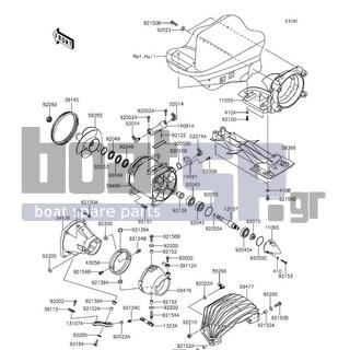 KAWASAKI - JET SKIΒ® ULTRAΒ® 310X SE 2015 - Frame - Jet Pump - 59366-3724 - GRATE