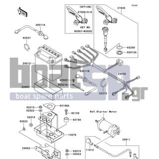 KAWASAKI - 900 STS 2002 - Electrical - Electrical Equipment - 27008-3760 - KEY-LOCK,MAGNETIC SW,#3016