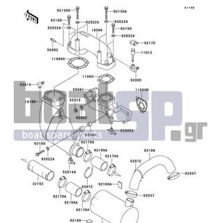 KAWASAKI - 900 STS 2002 - Exhaust - Muffler(s) - 32152-3758 - PIPE