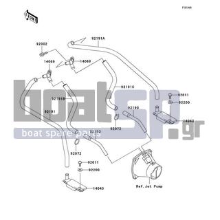 KAWASAKI - 900 STX 2002 - Body Parts - Bilge System - 92191-3822 - TUBE,FILTER-BREATHER(RH)