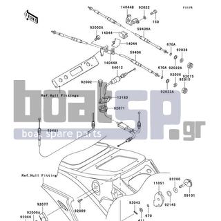 KAWASAKI - 900 STX 2002 - Frame - Cables - 59406-3749 - CABLE-STRG,REVERSE