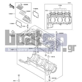 KAWASAKI - 900 STX 2002 - Κινητήρας/Κιβώτιο Ταχυτήτων - Crankcase - 11060-3757 - GASKET,REED VALVE