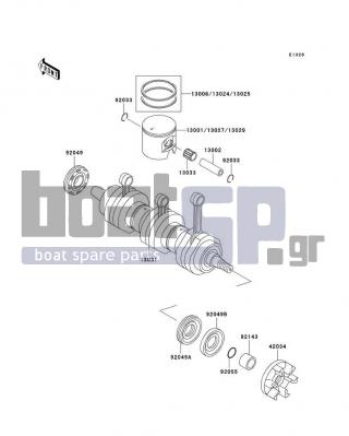 KAWASAKI - 900 STX 2002 - Engine/Transmission - Crankshaft/Piston(s) - 13024-3707 - RING-SET-PISTON LL,O/S,1.00