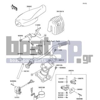 KAWASAKI - 900 STX 2002 - Body Parts - Handlebar - 11050-3766 - BRACKET,HANDLE PAD