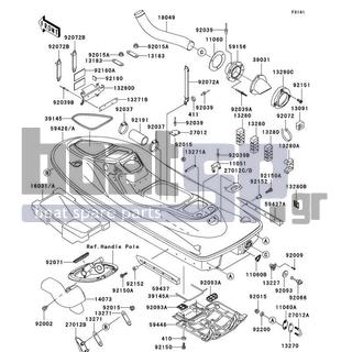 KAWASAKI - 900 STX 2002 - Πλαίσιο - Hull - 13280-3705 - HOLDER,FUEL FILTER